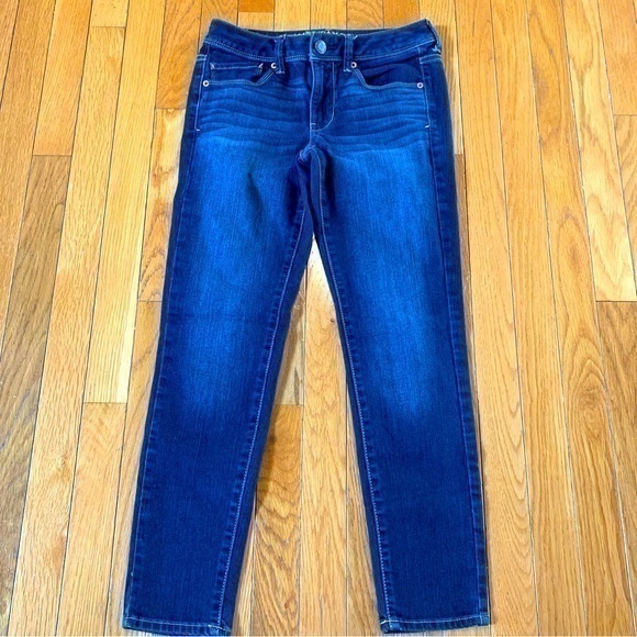 American Eagle super skinny Stretch Denim Blue Jeans Size 2 - Picture 1 of 6